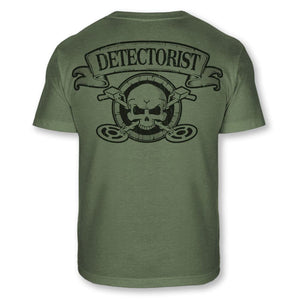 Metal Detecting Skull Crossbones Soft Blend T - Detectorist Badge Tee Shirt - A88