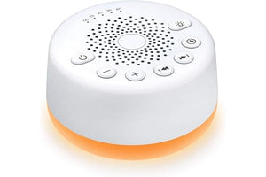 Sound Machine Easysleep White Noise Machine with 25 Soothing Sounds and Night Lights with Memory Function 32 Levels of Volume and 5 Sleep Timer Powered by AC or USB for Sleeping Relaxation (White)