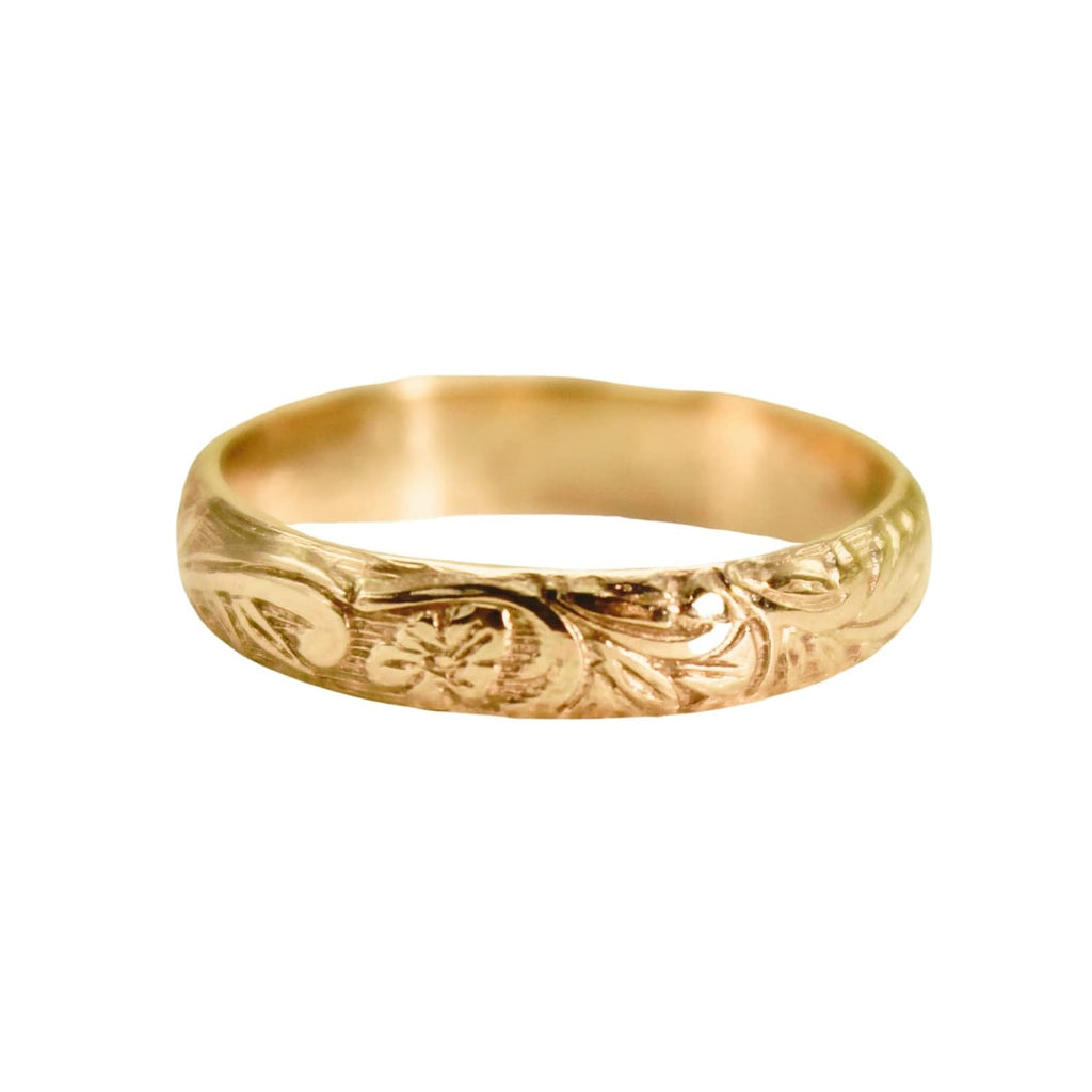 Sparkling Hearts Designs 14K Gold Filled Flower Ring Band for Women
