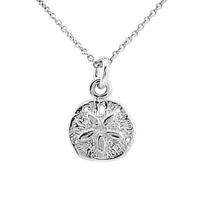 Sterling Silver Tiny Sand Dollar Charm Necklace, 18"
