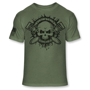 Disc Golf Skull Crossbones T-Shirt - Disc Golfing Skull Logo Shirt - Soft Blend T - A125