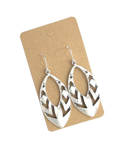 Large Tribal Teardrop on Sterling Silver Earrings Bohemian