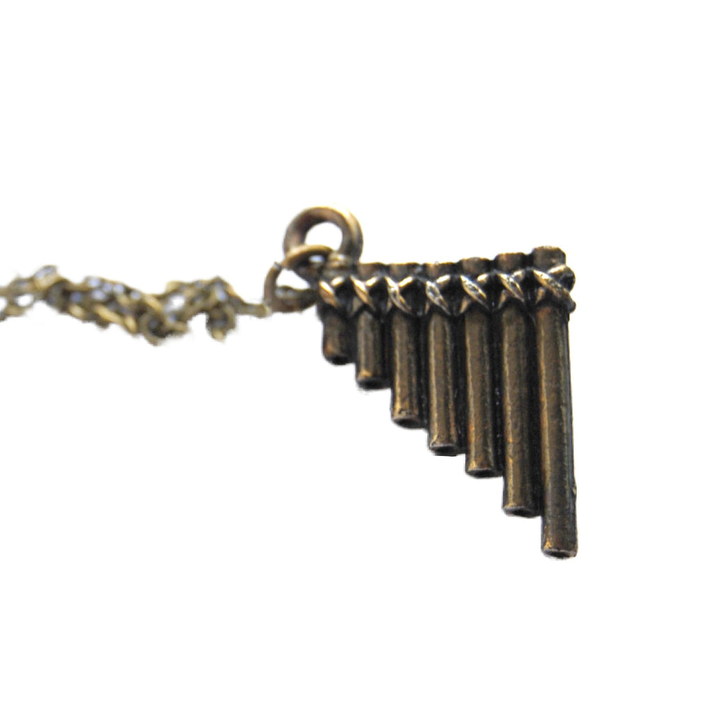 Enchanted Leaves - Peter Pan Flute Pipes Necklace - Cute Peter Pan Tiny Charm Necklace