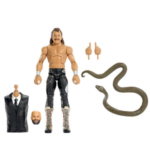 Mattel WWE Elite Collection Action Figure & Accessories, Premium Live Event Jake “The Snake” Roberts Set, Wrestlemania with Sam Roberts Build-A-Figure Parts