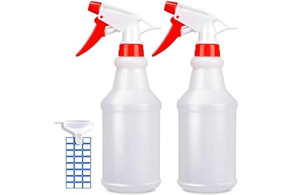 JohnBee Empty Spray Bottles (16oz/2Pack) - Adjustable Spray Bottles for Cleaning Solutions - No Leak and Clog - HDPE spray bottle For Plants, Pet, Vinegar, BBQ, and Rubbing Alcohol