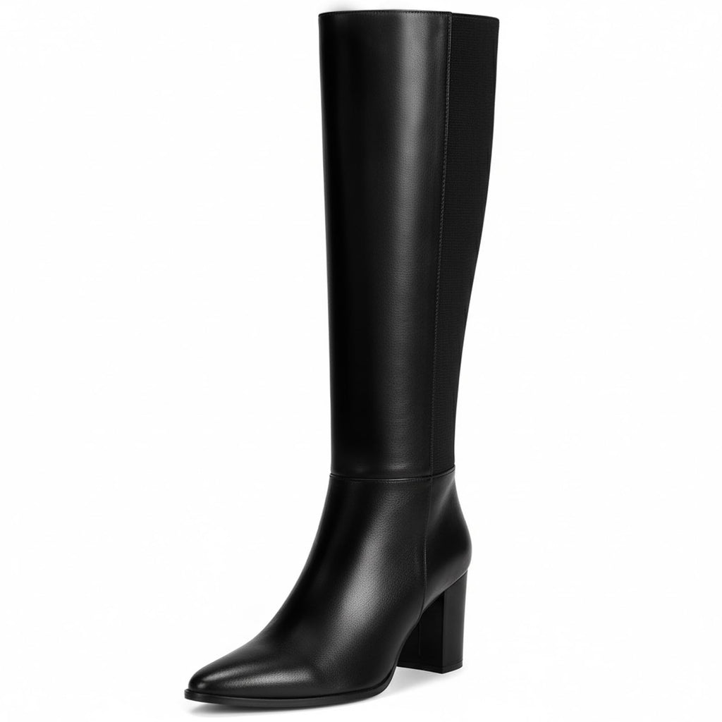 Vipost 3.35-inch Pointed Toe Knee High Boots for Women, Chunky Block Heel Tall Boots for Women with Side Zipper, Long Fall Winter Boot 2025