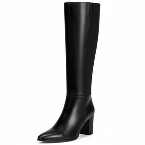 Vipost 3.35-inch Pointed Toe Knee High Boots for Women, Chunky Block Heel Tall Boots for Women with Side Zipper, Long Fall Winter Boot 2025