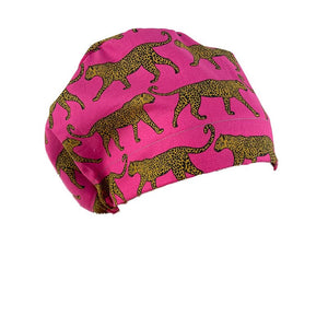 European Style Scrub Cap No Ribbon – Fine Leopards - Scrub Hat for Women & Men tie Back | Working Cap with Holder. Unisex Surgical Caps, Nurses Hats | Dr. Hats