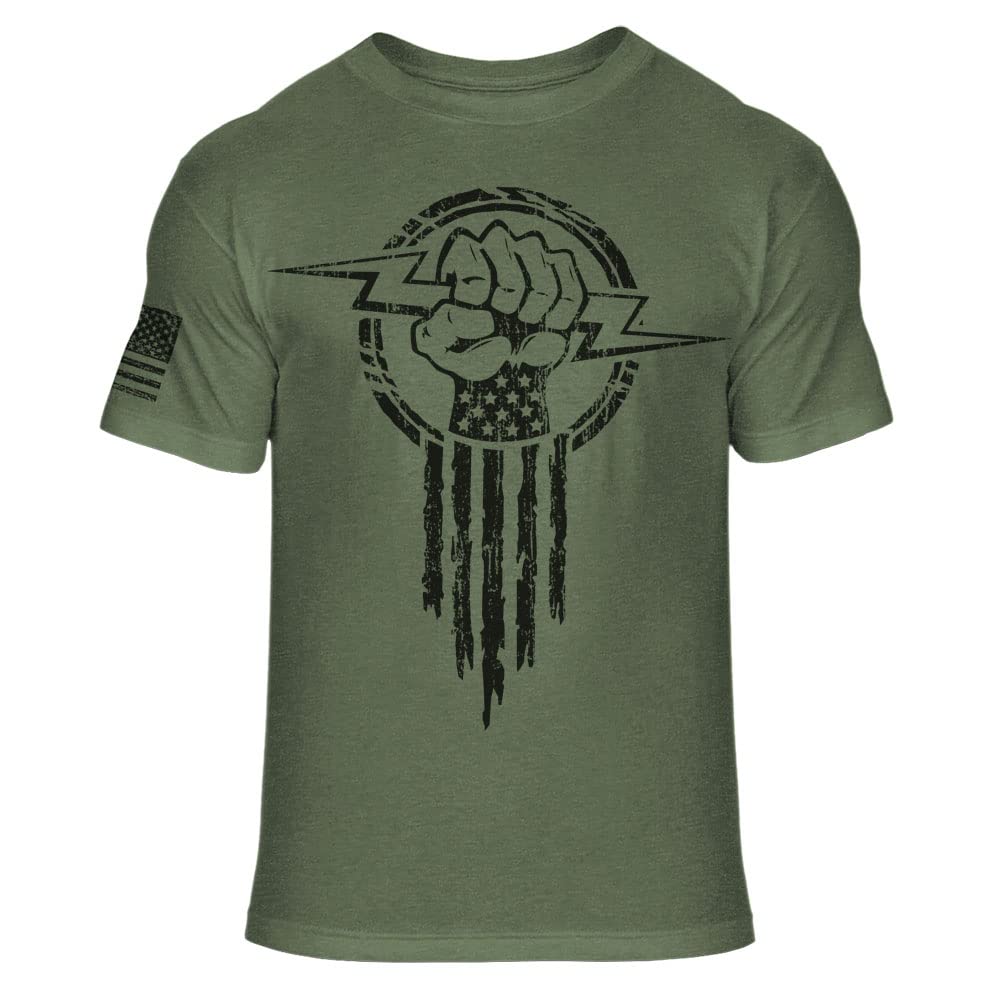 Electrician Hero T-Shirt - Electrical Worker Superhero Fist Soft Blend Tee Shirt - A16 Multicolor