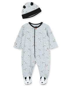 Little Me Baby Boy Clothes 2-Piece Baby Sleeper and Cap Set 100% Cotton Footies with Full 2-way Zipper and Scratch Free Tags Baby Essentials - Preemie, Little Dalmatians