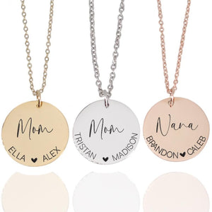 Personalized necklace for Mom, Nana, Grandma, Mimi, Gigi, Mothers day jewelry kid's names engraved custom necklace