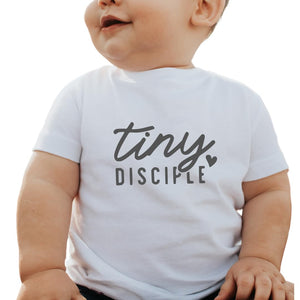Shake and Shine Shop Tiny Disciple Christian Baby Bodysuit – Cute Faith-Based Infant Outfit, Christian Toddler Shirt for Boys or Girls, Baby Shower or Baptism Gift