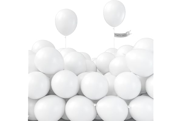PartyWoo Balloons, 50 pcs 5 Inch Matte White Balloons, for Balloon Garland or Balloon Arch as Party Decorations, Wedding Decorations, Neutral Baby Shower Decorations, White-Y13