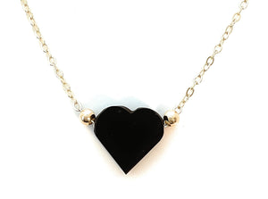 Azabache Necklace, Chain of Protection, Love, Chain of Heart, Protection from the Evil Eye, Corazon de Azabache, Azabache Heart, Collar de Azabache, Heart Necklace, Protection Necklace.