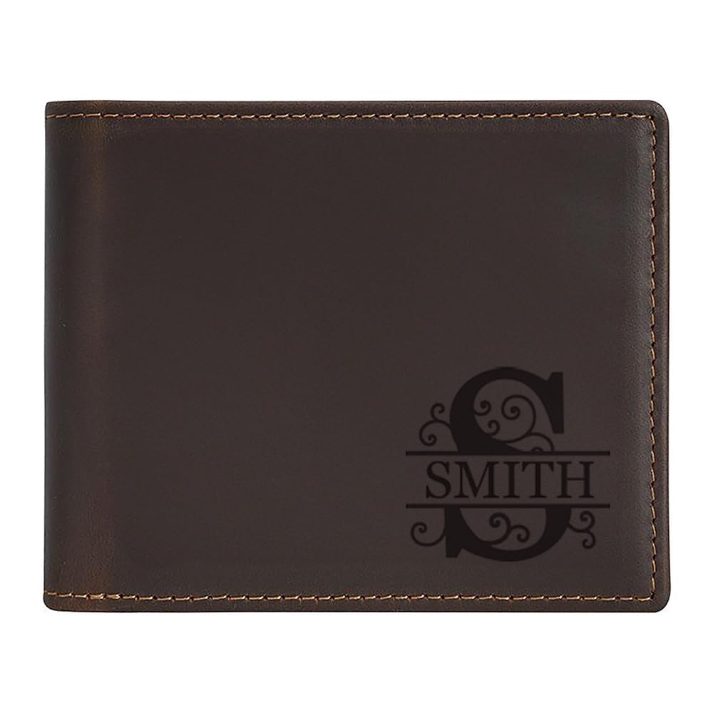 Personalized Leather Wallet For Men, Custom Slim Wallet, Customized Bifold Wallets For Men, Engraved Genuine Leather, Custom Father's Day Wallet Gift