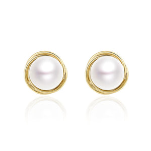 Big Studs Gold Pearl Stud Earrings for Women Vintage Large Pearl Earrings Retro Earrings Button Earrings for Gift