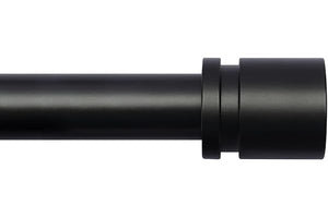 Byondeth Curtain Rods for Windows 16 to 144 Inches Adjustable Length 1 Inch Diameter Window Curtain Rod with Aluminium Finials, Black