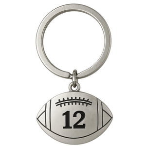 Personalized Football Keychain with Jersey Number - Football Gift for Players, Coaches, Seniors, Football Moms - End of Season, Graduation, or Team Gift