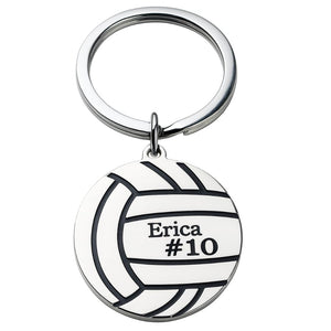 Personalized Volleyball Keychain, Girls Volleyball Gift, Engraved Volleyball Jewelry, Volleyball Player Gift, Custom Volleyball Team Gifts