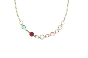 DistinctlyIvy Birthstone Necklace - Custom Childrens Birth Month Colors - Crystal Jewelry - Mom Grandma Christmas Gift from Children - DII 4mm