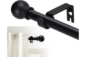 GXOACKJ Curtain Rods for windows 32-48 inch, 5/8 inch Decorative Curtain Rod Set, Matte Black Splicing Heavy Duty Metal Curtain Rod with Brackets