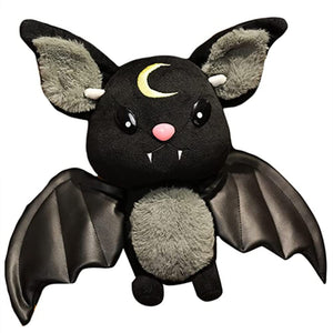 NatureMan Bat Plush Stuffed Animal Toys,Halloween Black Bat Decor Soft Hugging Plush Doll Toy Gifts,for Kids Birthday, Halloween, Christmas (Black,11.8inch)