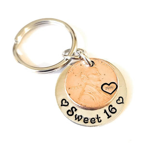 Tucker's Trinkets And Treasures Sweet 16 Gift, Happy 16th Birthday Coin, Lucky 2010 (Birth Year) Penny Key Chain, Gift for New Driver