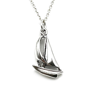 KEVIN N ANNA Sterling Silver Sailboat Charm Necklace, 18"