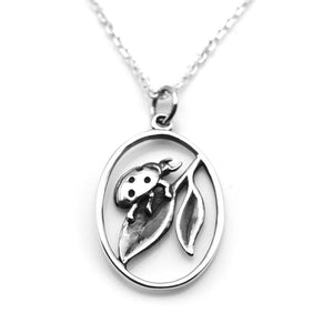 KEVIN N ANNA Sterling Silver Ladybug on Leaf Charm Necklace, 18"