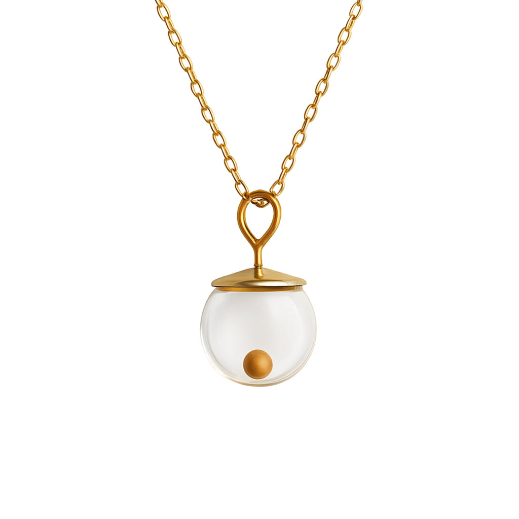Boomdyada Mustard Seed Necklace – 14K Gold-Filled Pendant with Hand-Blown Glass Globe – Christian Faith Jewelry for Women – Minimalist Baptism, Confirmation, or Sympathy Gift