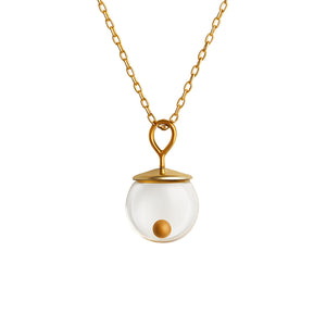 Boomdyada Mustard Seed Necklace – 14K Gold-Filled Pendant with Hand-Blown Glass Globe – Christian Faith Jewelry for Women – Minimalist Baptism, Confirmation, or Sympathy Gift