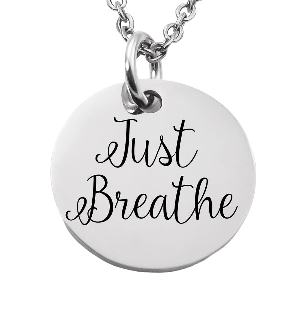 BrandedHeartJewelry Just Breathe necklace inspirational sentimental gift