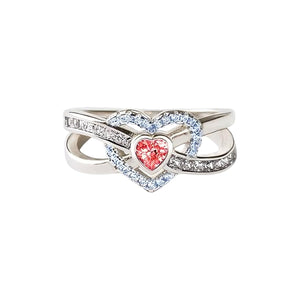 November 14th World Diabetes Day-Blue & Red Drop Blood Infinite Love Ring, Awareness Gift for Men Women, Diabetic Awareness Alert Charm Women's Jewelry