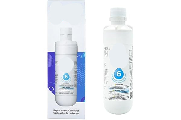 LG water filter with packaging on a white background