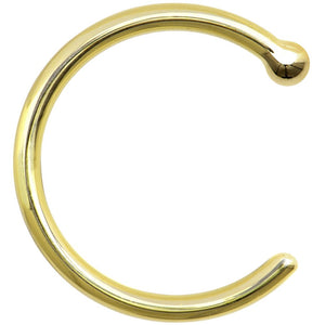 Body Candy 18 Gauge 3/8" Diameter Solid 14k Yellow Gold Nose Hoop