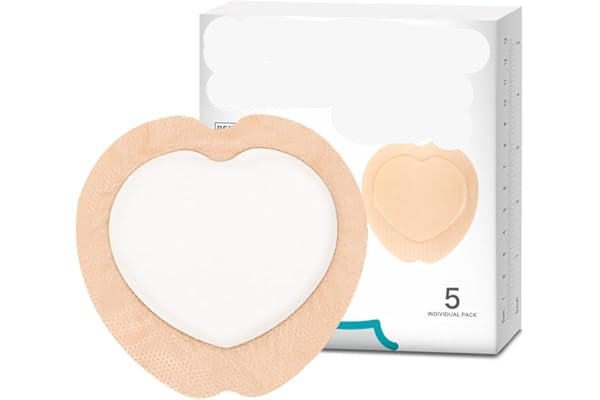 Sacrum silicone foam dressing with border and Dimora packaging on a white background