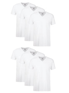 Hanes Mens Cotton, Moisture-wicking V-neck Tee Undershirts, Multiple Packs And Colors, White, Large US