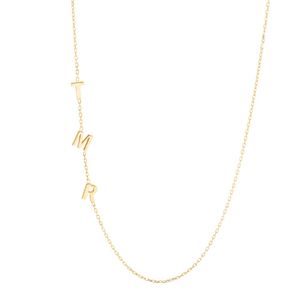 Sideways Initial Necklace 925 Sterling Silver, Personalized Initial Necklace for Women, Custom Letter Necklace, Dainty Sideways Letter Pendant
