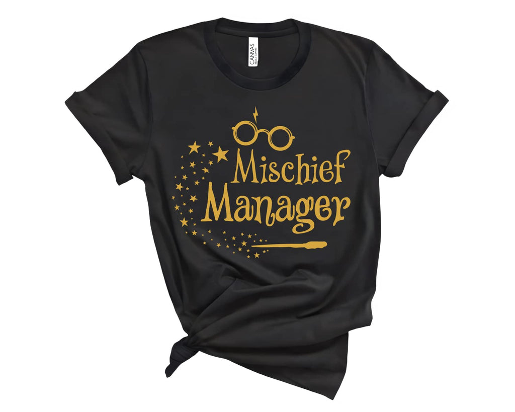 Magical Mischief Collection Shirt, Wizard Theme Graphic Print, Funny Family Matching Shirt Sweatshirt Hoodie, Family Trip T-Shirt for Parents Kids, Team Holiday Tee Tops (Style-1) Black