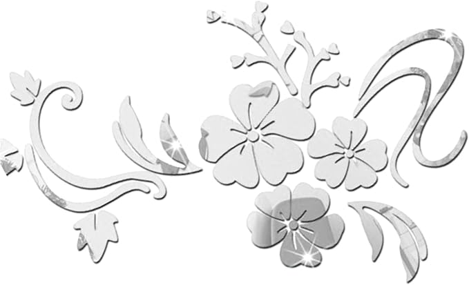 Tureclos Wall Sticker 3D Flower Acrylic Mirror Decal Bath Home Decor