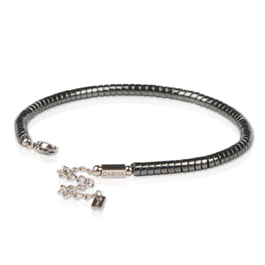 Casvia Mens Bracelets made of hematite with an adjustable chain Handmade men's jewelry suitable for casual and business occasions and a great gift choice