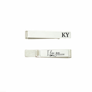 Husband Gift Idea Personalized I Love You More Tie Clip Husband Tie Bar For Boyfriend Gift Personalized Tie Clip Gift Anniversary Tie Bar LOVE-YOU-MORE-TIE