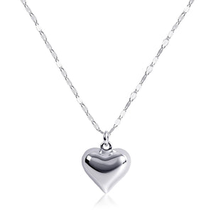Desnuage Small Silver Heart Necklace for Women - Hypoallergenic Dainty 925 Sterling Silver Heart Pendant on Delicate Chain