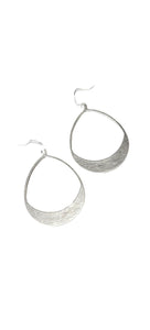 Brushed Teardrop on Sterling Silver Earrings