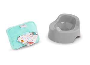 Baby Doll Potty Training Set - Corolle Baby Doll Accessory - Potty Toys Toilet with Wipes for 12" Dolls