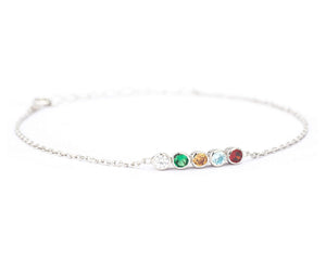 SilveristicJewelry Personalized Family Birthstone Bracelet for Mom, Dainty Bracelet for Her, Gold/Rose/Silver Bracelet, Birthstone Jewelry, Mother's Day Gift, Gift for Mom