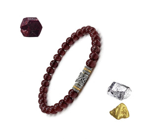 Kartini Studio Garnet Bracelet, Men's Garnet and Sterling Silver Beads Bracelet