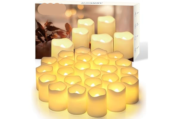 Set of Shymery LED candles with packaging on a white background
