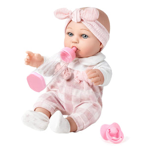 12'' Baby Doll and Clothes Accessories Playset with Feeding Bottle Pacifier First Baby Dolls for Toddlers 36 Months and Up