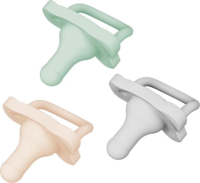 Dr. Brown's HappyPaci 100% Silicone Pacifier 0-6m, BPA Free, Cool Gray, Green, Ecru 3-Pack